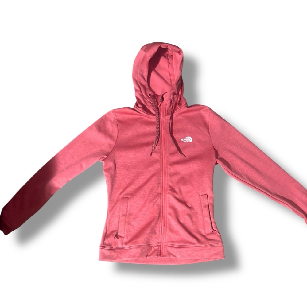 The North Face Pink Utility Jacket Long Sleeve Fleece Interior Hooded Sweatshirt - Picture 7 of 16